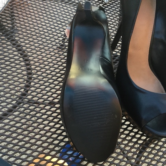 Elle Women's Shoes Leather Pump Black Platform Heels Leather size 9.5 - Picture 5 of 5